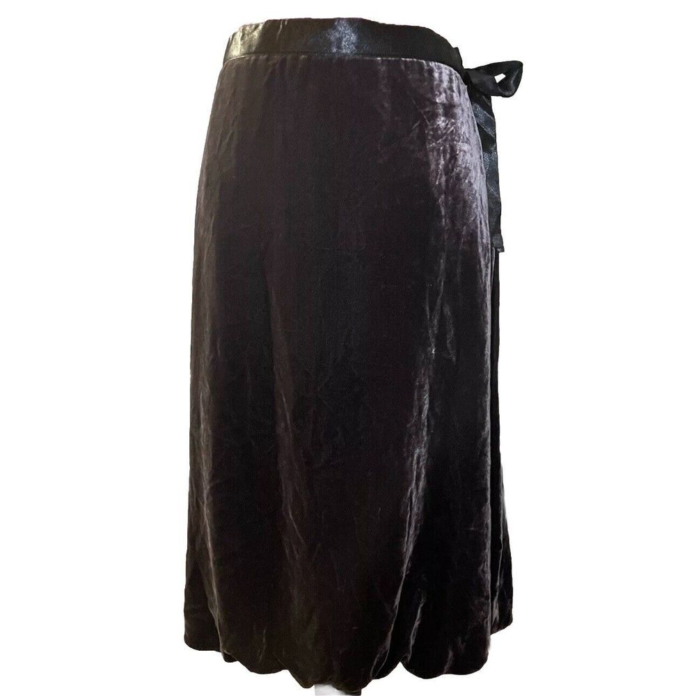 Garnet Hill Soft Silk‎ Shimmery Brown Crushed Velvet Skirt Size 8P Fairy Goth